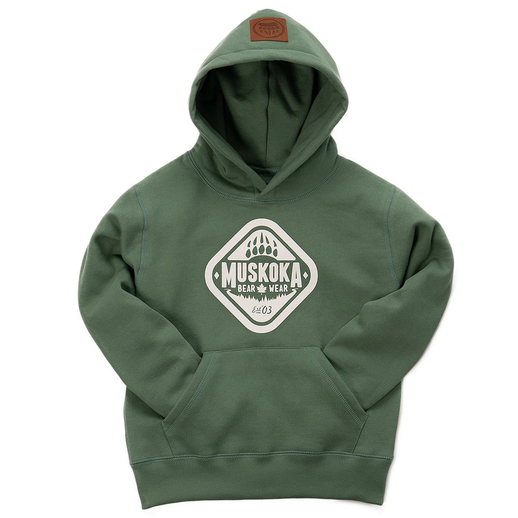 Muskoka Bear Wear – Youth Classic Hoody in Pine