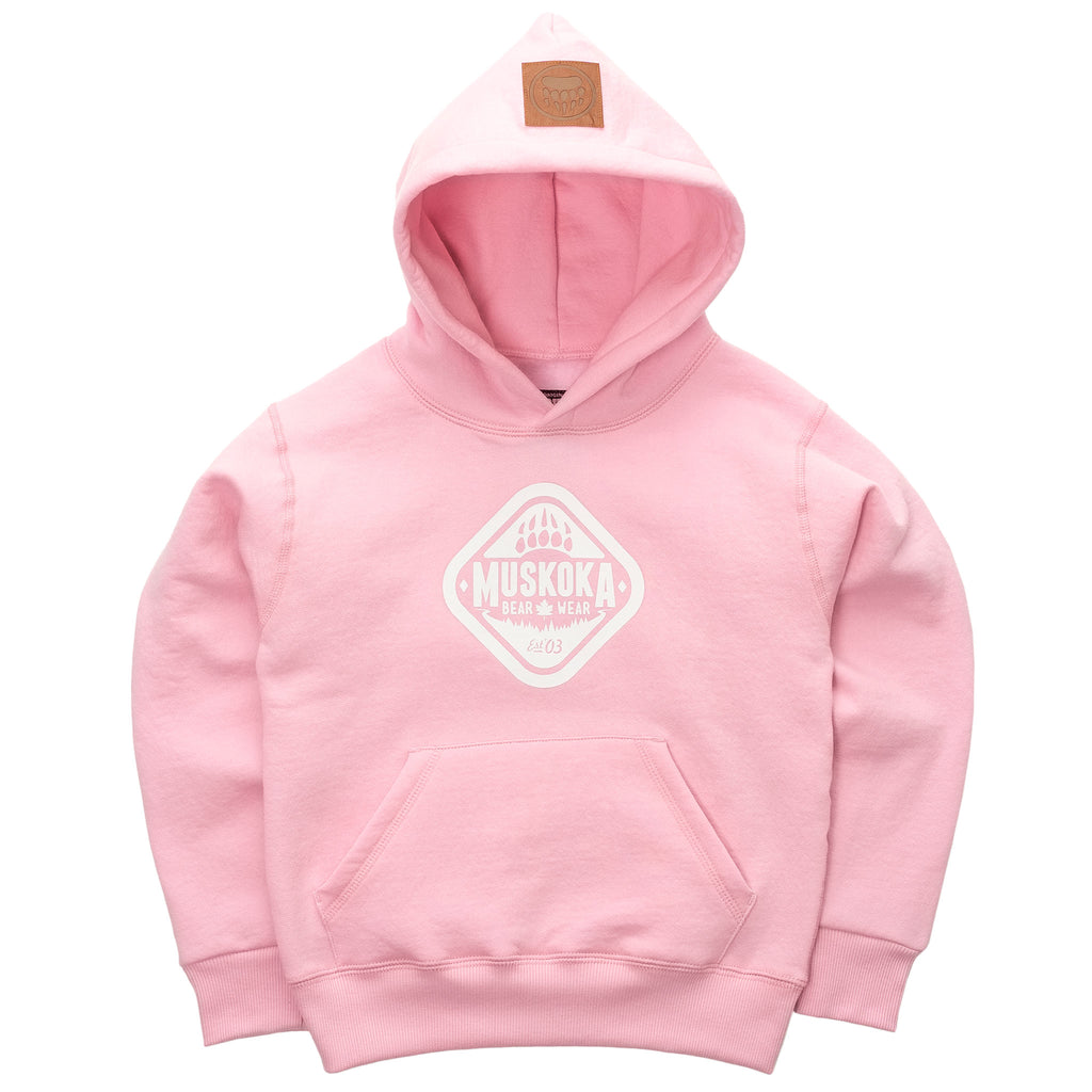 Muskoka Bear Wear – Youth Classic Hoody in Soft Pink