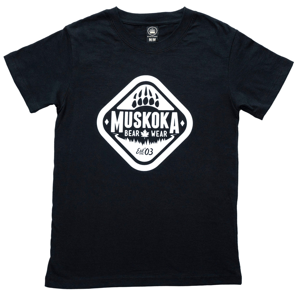 Muskoka Bear Wear – Youth T-Shirt (Organic Cotton) in Black