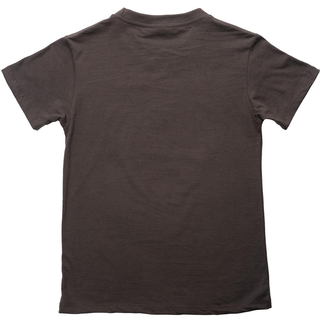 Muskoka Bear Wear – Youth T-Shirt (Organic Cotton) in Dark Charcoal with Pink