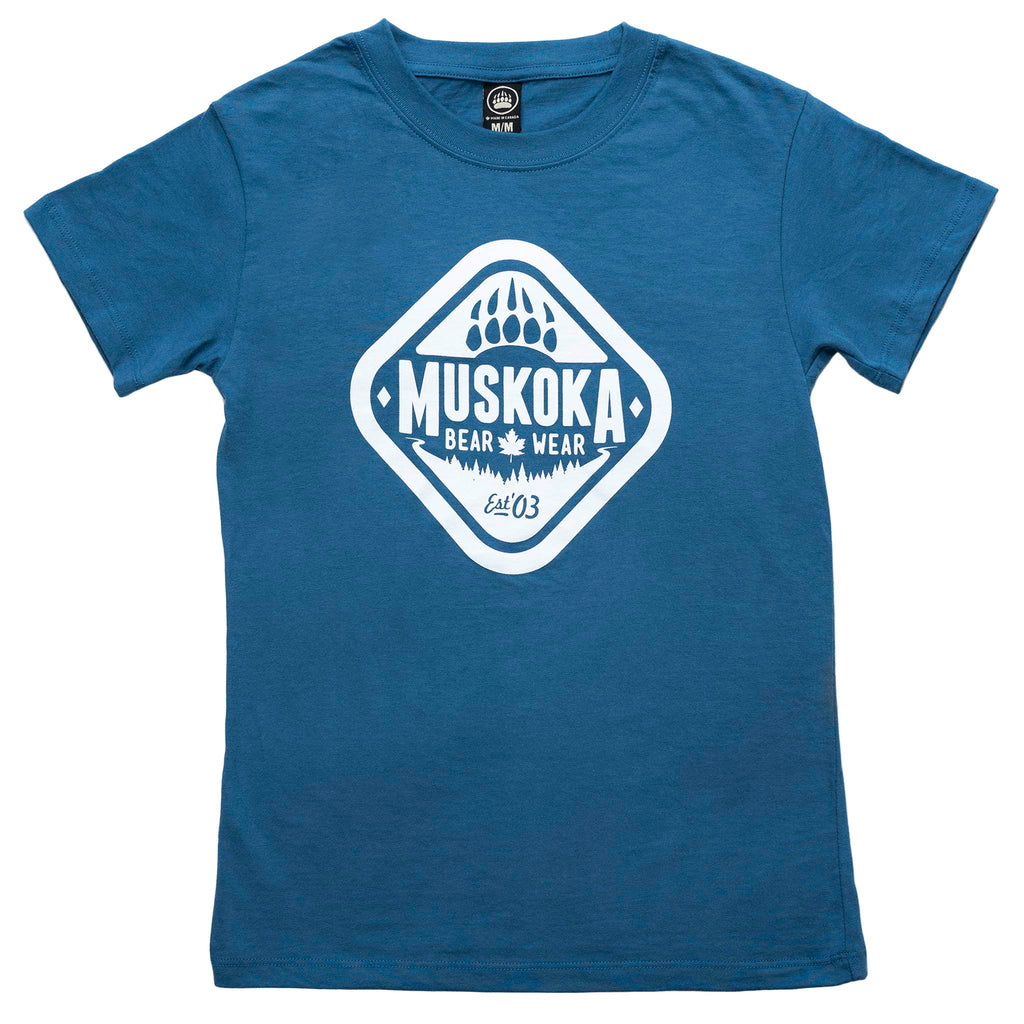 Muskoka Bear Wear – Youth T-Shirt (Organic Cotton) in Lake Blue