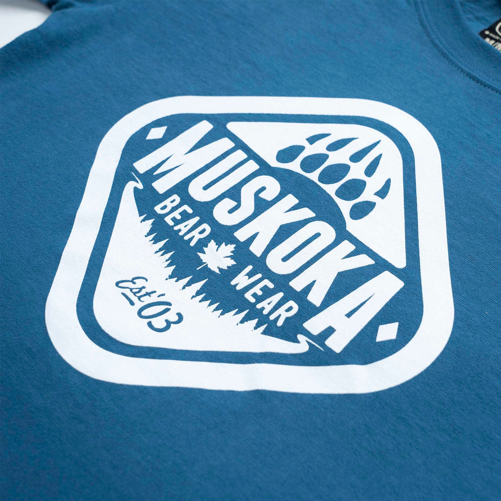 Muskoka Bear Wear – Youth T-Shirt (Organic Cotton) in Lake Blue