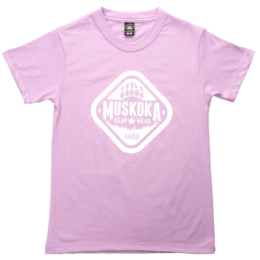 Muskoka Bear Wear – Youth T-Shirt (Organic Cotton) in Lilac