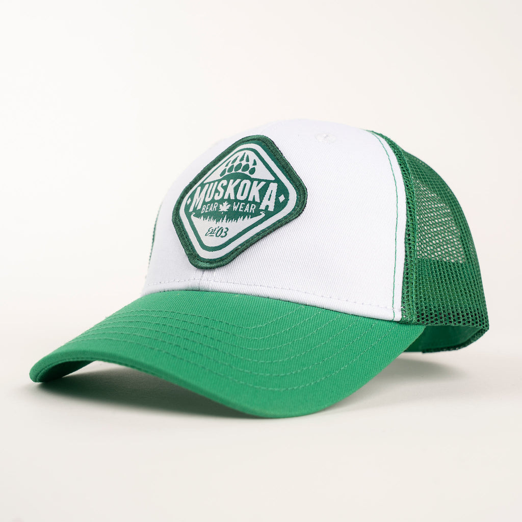 Muskoka Bear Wear – MBW Youth Trucker Hat in Kelly Green