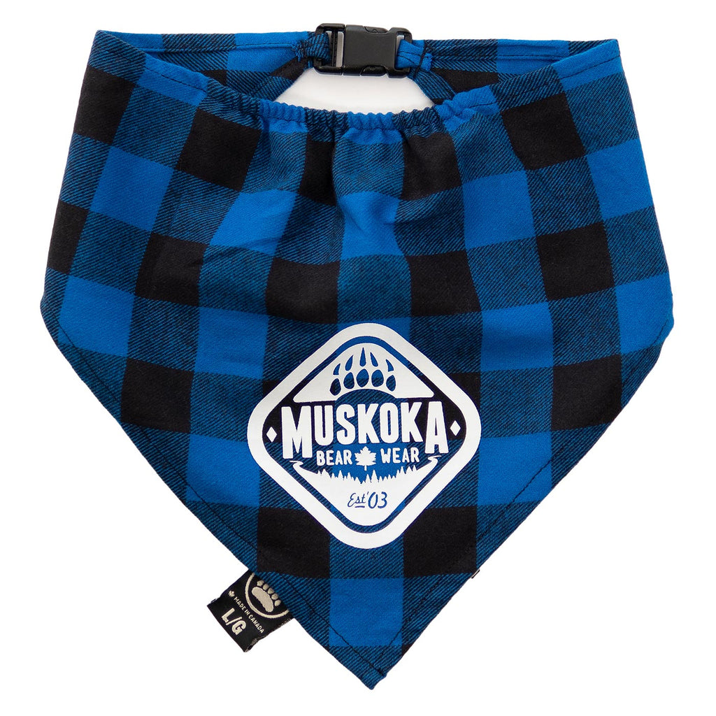 Muskoka Bear Wear – Doggie Bandana in Blue Buffalo