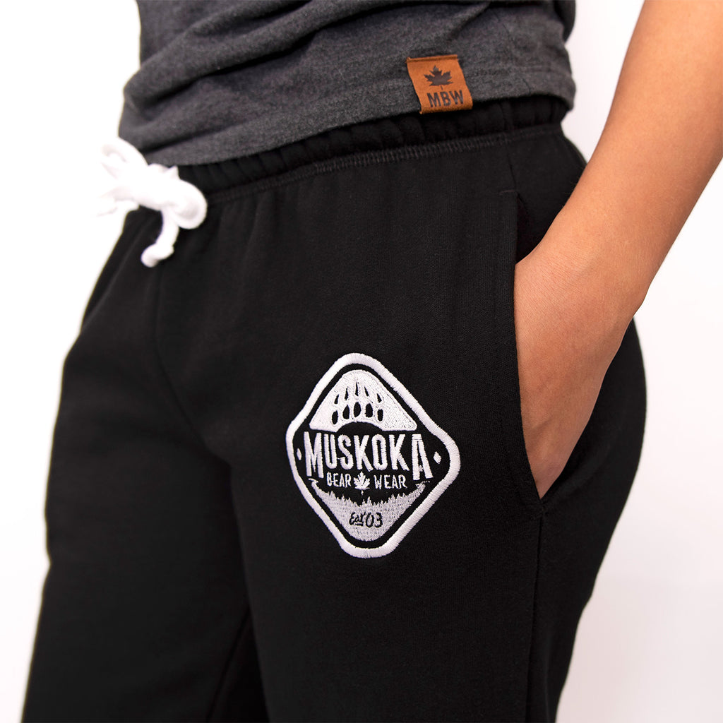 Muskoka Bear Wear – MBW Camp Pants in Black with White