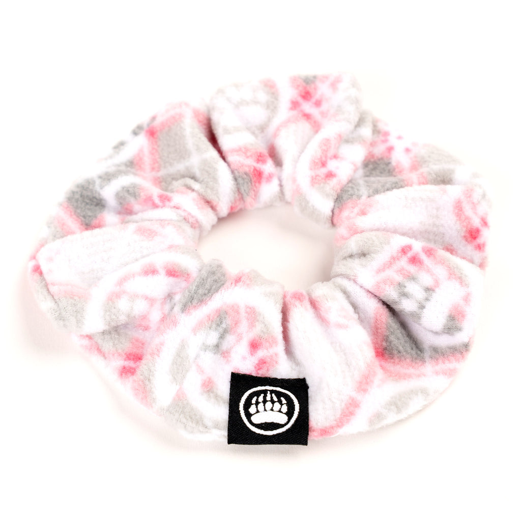 Muskoka Bear Wear – Christmas Comfy Scrunchies in Pink with Grey