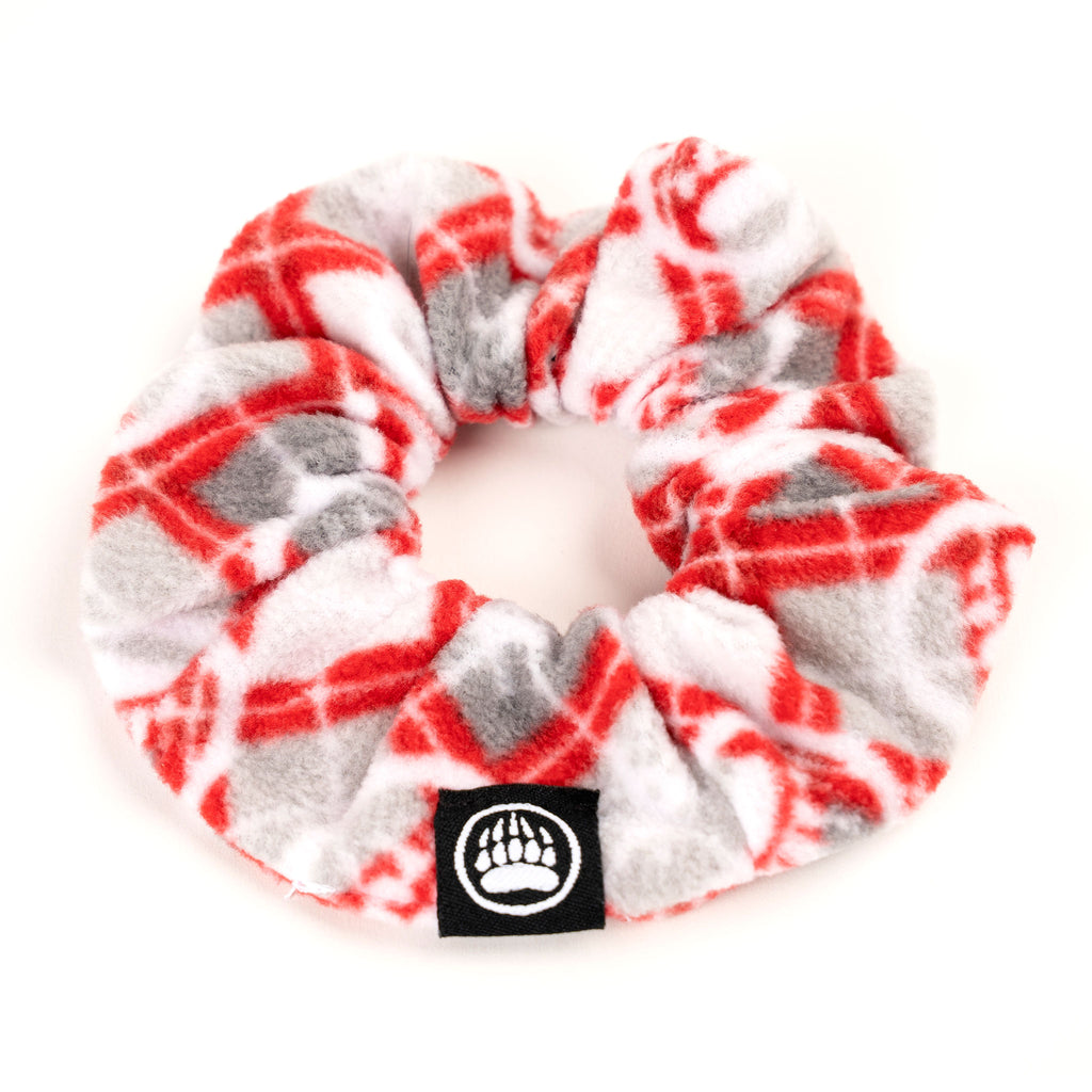 Muskoka Bear Wear – Christmas Comfy Scrunchies in Red with Grey