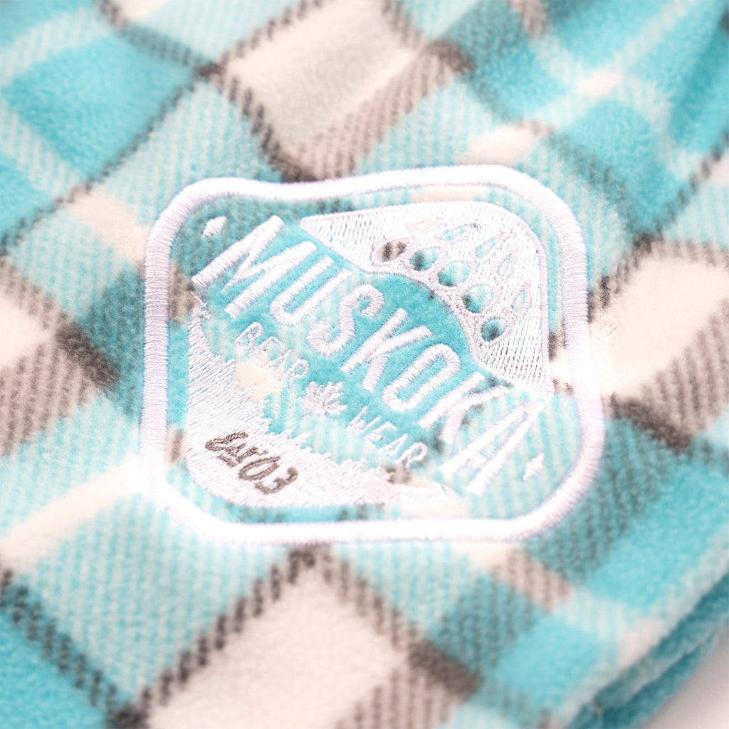 Muskoka Bear Wear – Ladies Cottage Comfy Pants in Aqua Plaid