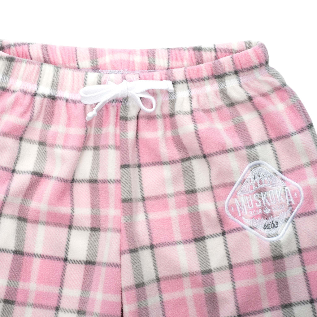 Muskoka Bear Wear – Ladies Cottage Comfy Pants in Pink Plaid
