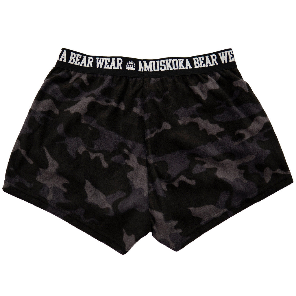 Muskoka Bear Wear – Cottage Comfy Shorts in Black Camo
