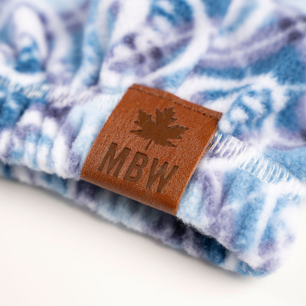 Muskoka Bear Wear – Ladies Christmas Cottage Comfy Pants in Light Blue with Lilac