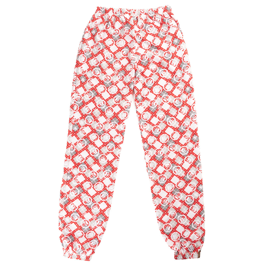 Muskoka Bear Wear – Ladies Christmas Cottage Comfy Pants in Red with Grey