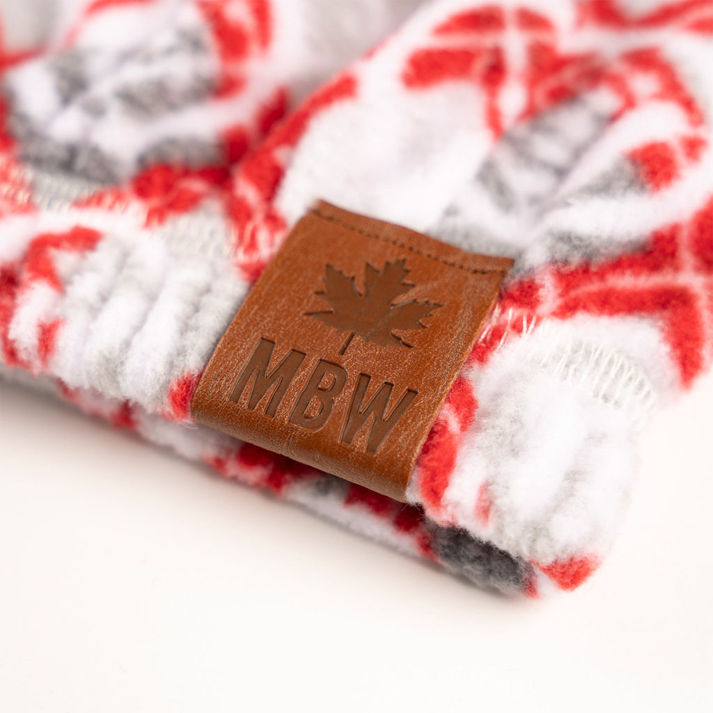 Muskoka Bear Wear – Ladies Christmas Cottage Comfy Pants in Red with Grey