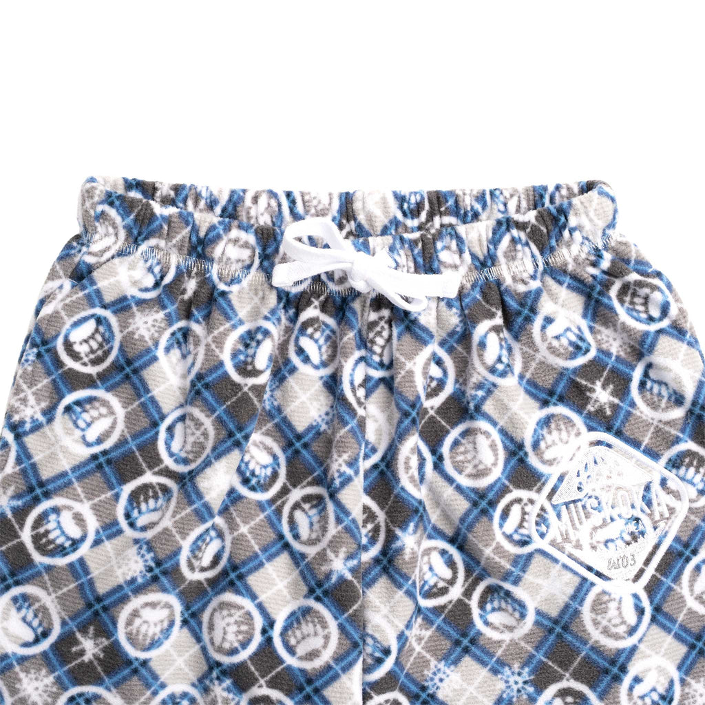 Muskoka Bear Wear – Ladies Christmas Cottage Comfy Pants in Royal with Grey