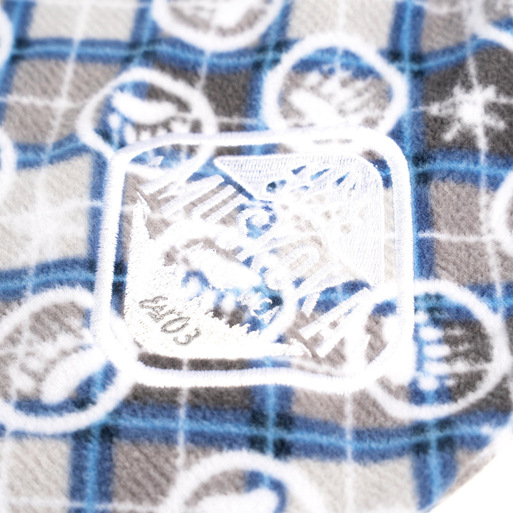 Muskoka Bear Wear – Ladies Christmas Cottage Comfy Pants in Royal with Grey