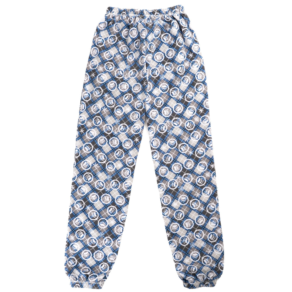 Muskoka Bear Wear – Ladies Christmas Cottage Comfy Pants in Royal with Grey