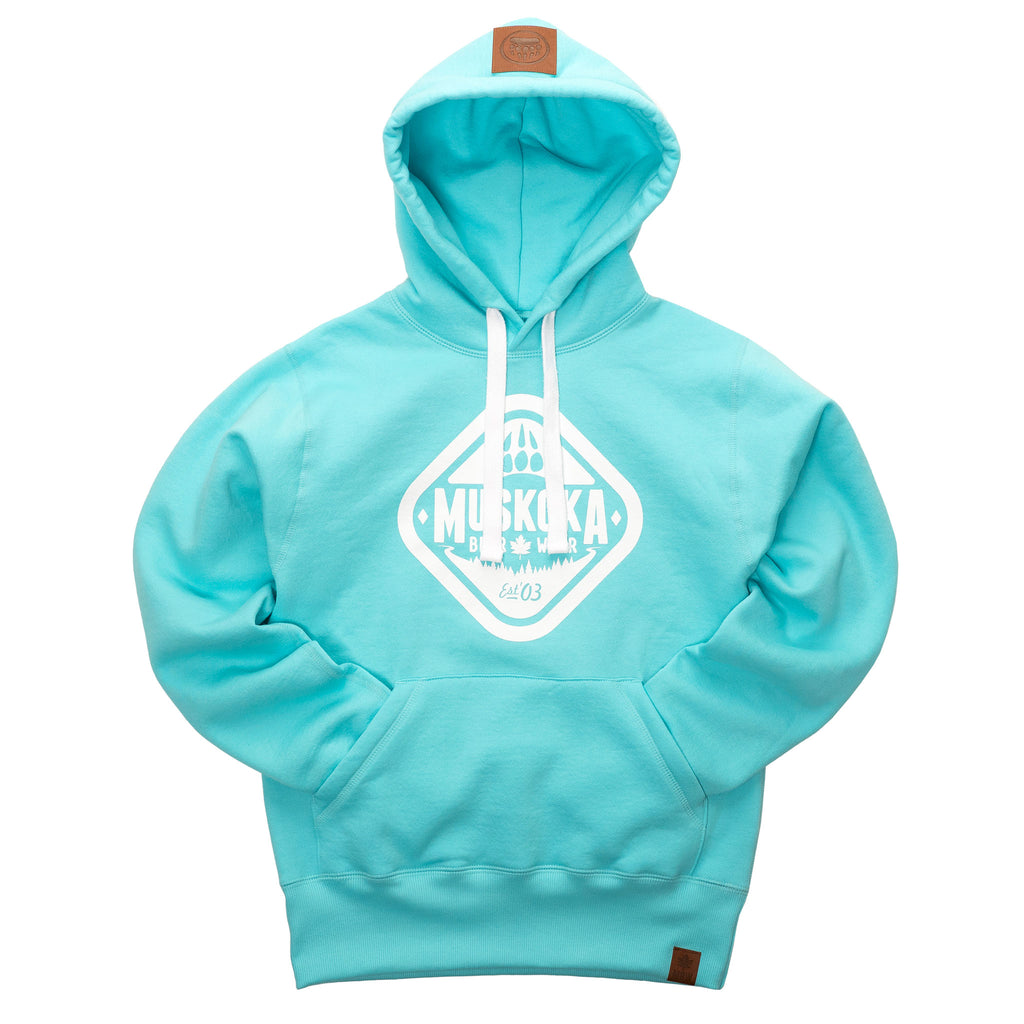 Muskoka Bear Wear – Made in Canada – Ladies Classic Hoody in Aqua