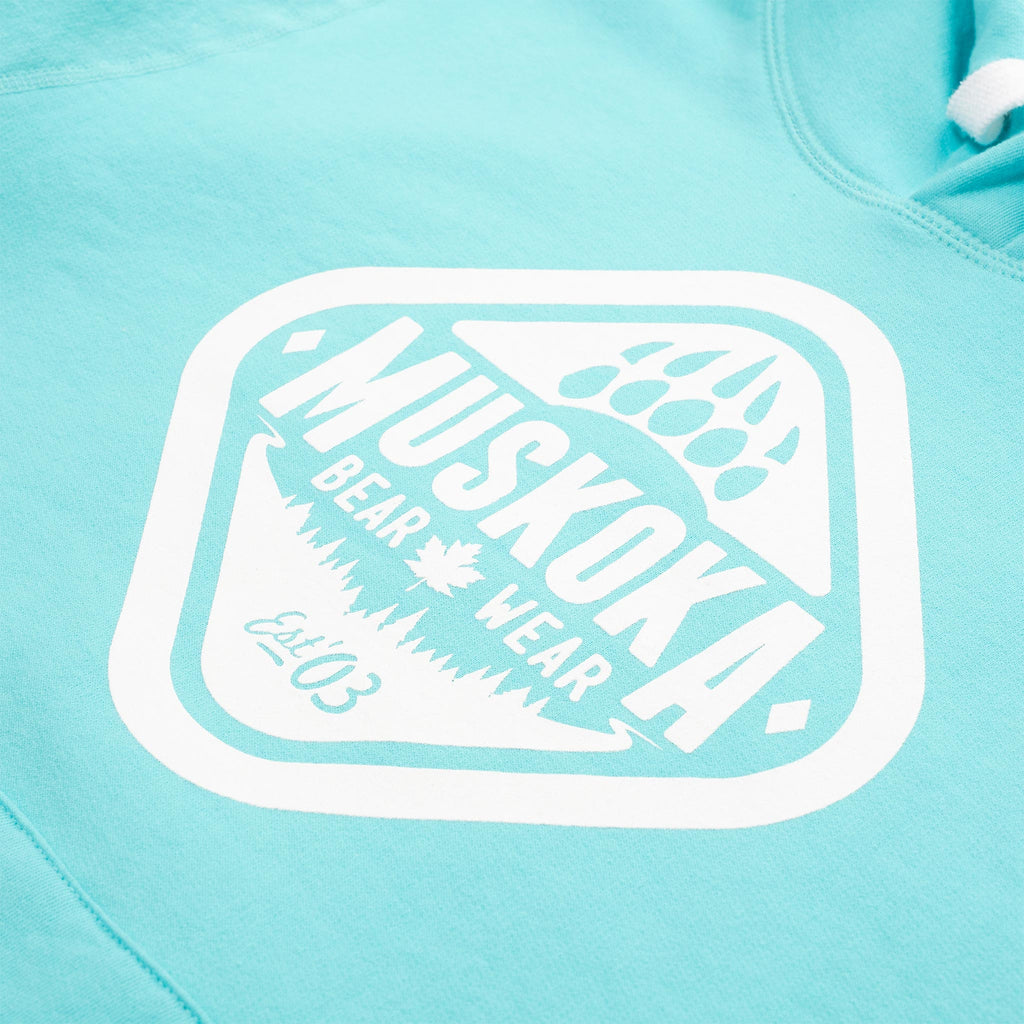 Muskoka Bear Wear – Made in Canada – Ladies Classic Hoody in Aqua