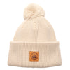 Ladies Double Cuffed Thick Toque (With Matching Pom) in Birch White