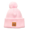 Ladies Double Cuffed Thick Toque (With Matching Pom) in Blush Pink