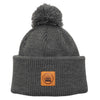 Ladies Double Cuffed Thick Toque (With Matching Pom) in Charcoal