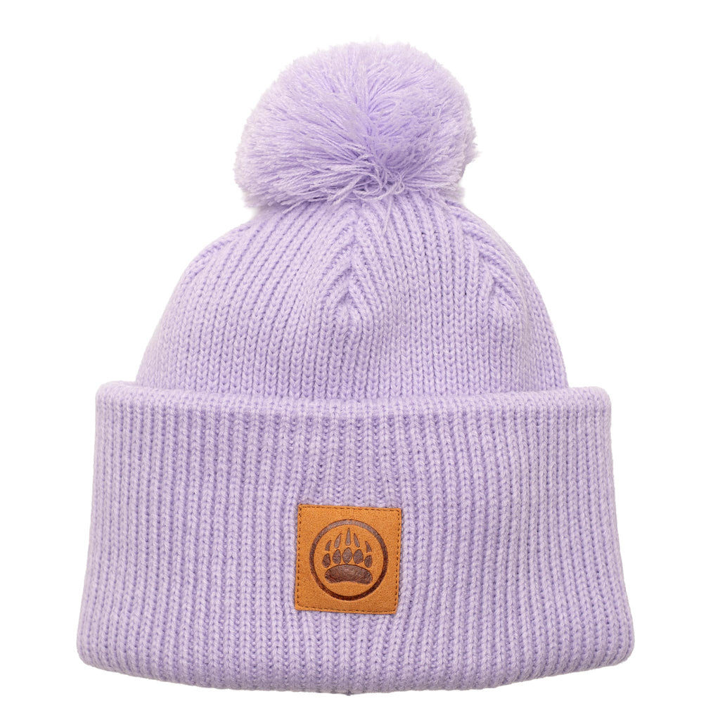 Ladies Double Cuffed Thick Toque (With Matching Pom) in Lilac