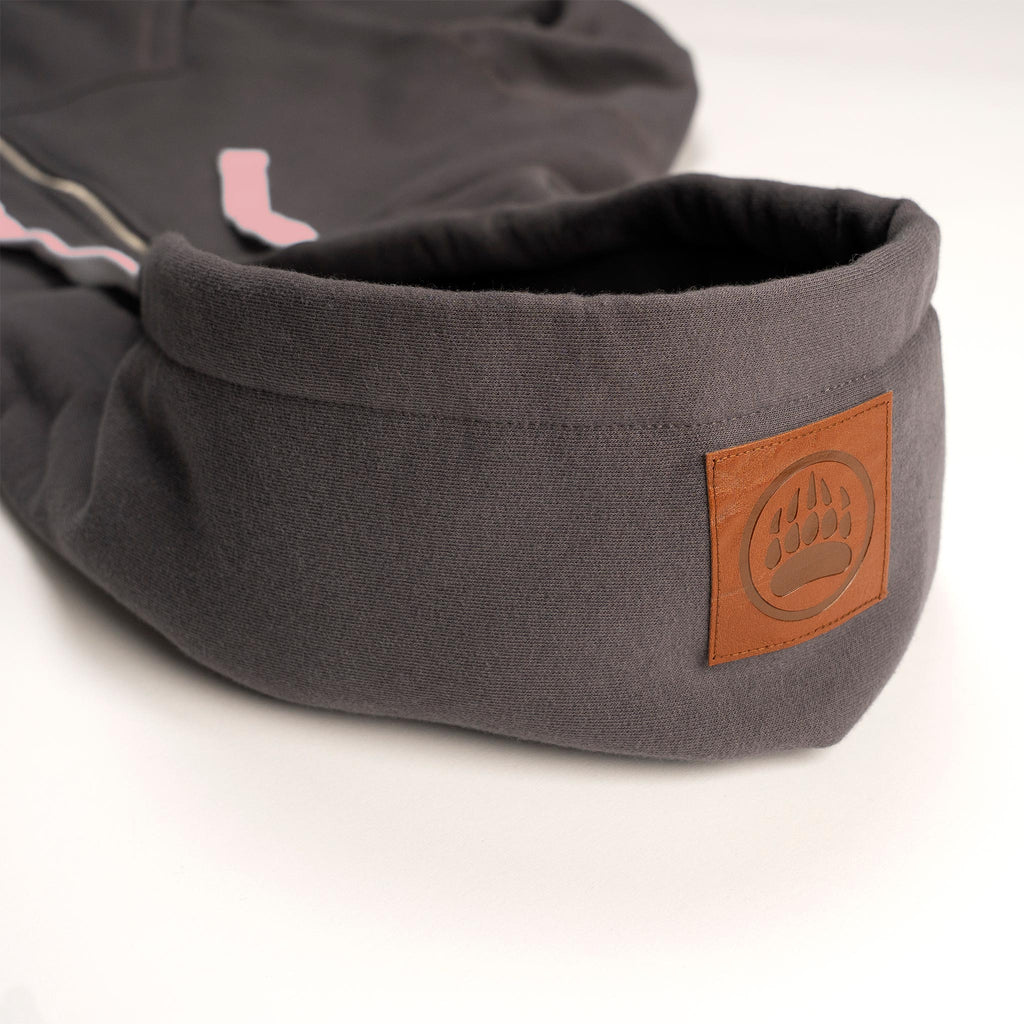 Muskoka Bear Wear – Made in Canada – Ladies Classic Full-Zip Hoody in Dark Charcoal with Pink