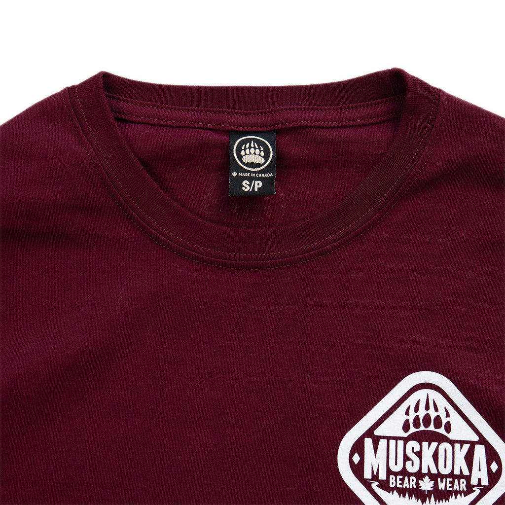 Muskoka Bear Wear – Ladies Longsleeve Shirt in Burgundy