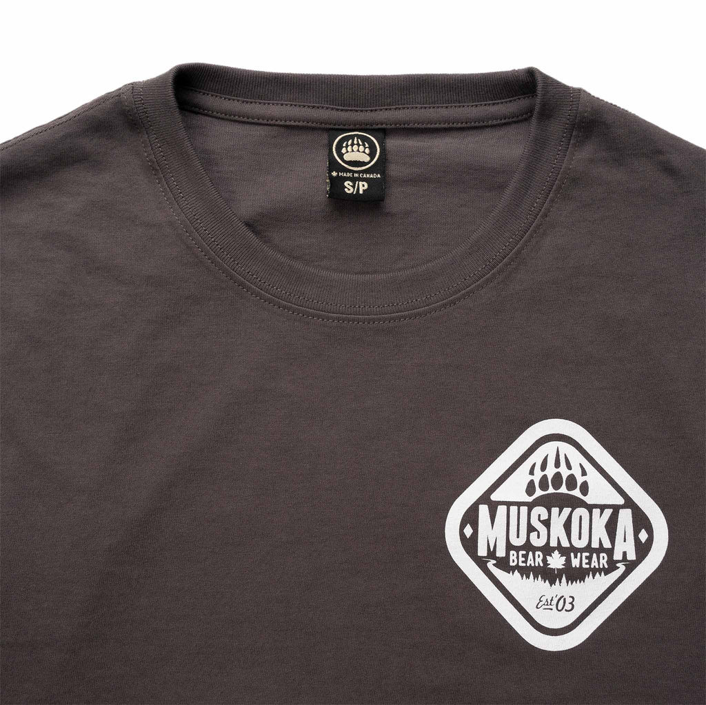 Muskoka Bear Wear – Ladies Longsleeve Shirt in Dark Charcoal