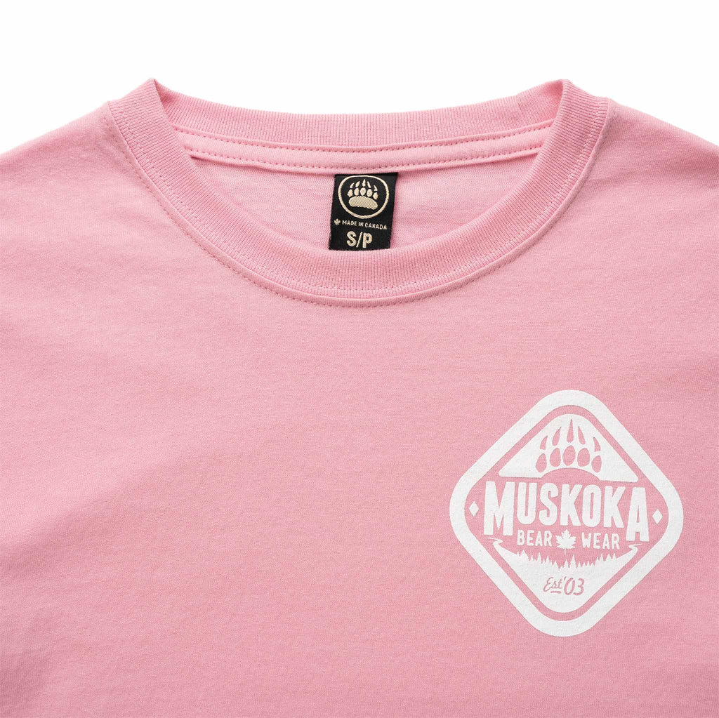 Muskoka Bear Wear – Ladies Longsleeve Shirt in Soft Pink