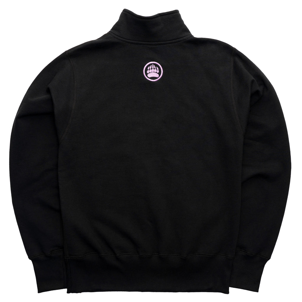 Muskoka Bear Wear – Made in Canada – Ladies Quarter Zip in Black with Lilac