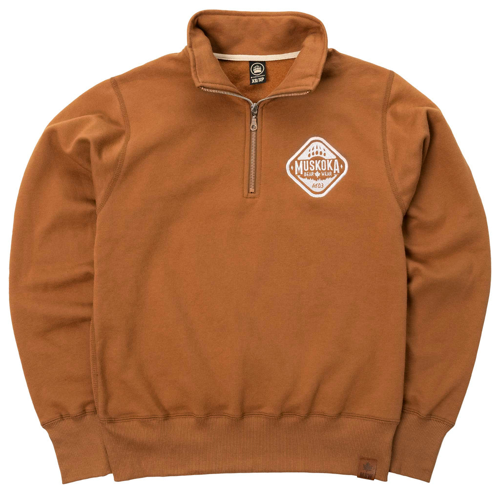 Muskoka Bear Wear – Ladies Quarter Zip in Caramel