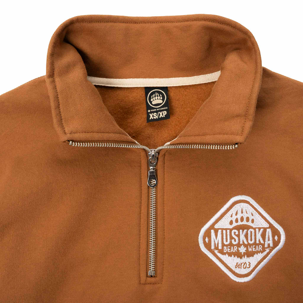 Muskoka Bear Wear – Ladies Quarter Zip in Caramel