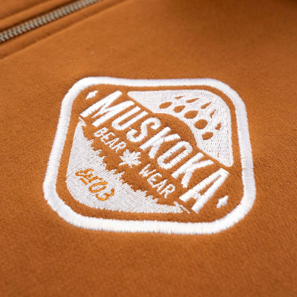 Muskoka Bear Wear – Ladies Quarter Zip in Caramel