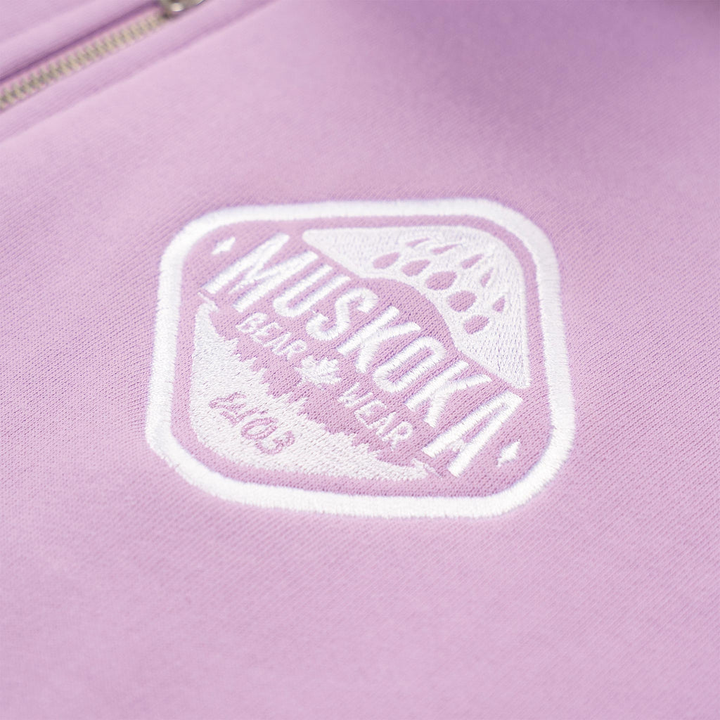 Muskoka Bear Wear – Made in Canada – Ladies Quarter Zip in Lilac