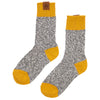 Ladies Socks in Grey Mix with Harvest Gold Band