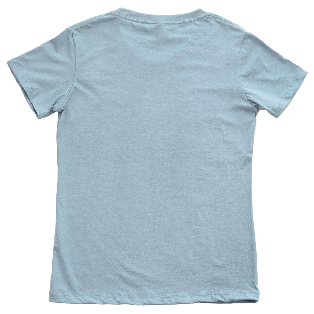 Muskoka Bear Wear – Ladies T-Shirt in Blue Fog with White