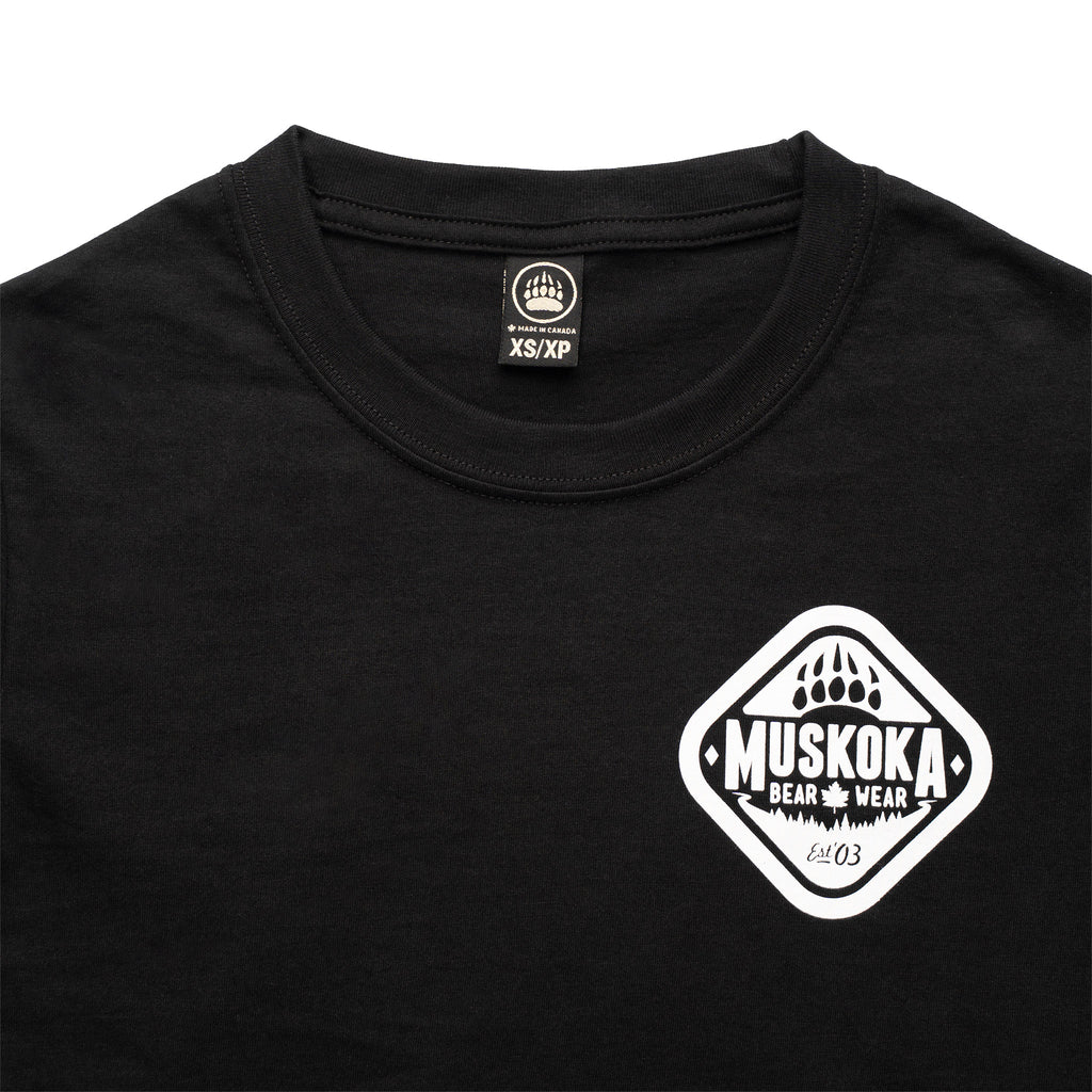Muskoka Bear Wear – Ladies T-Shirt (Organic Cotton) in Black