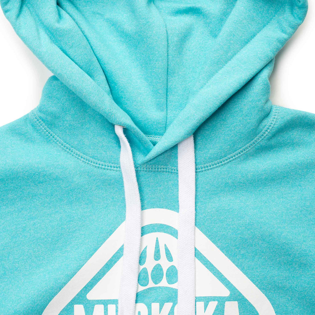 Muskoka Bear Wear – Ladies Vintage Cabin Hoody in Heather Aqua
