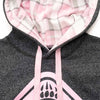 Muskoka Bear Wear – Ladies Vintage Cabin Hoody in Heather Black with Pink