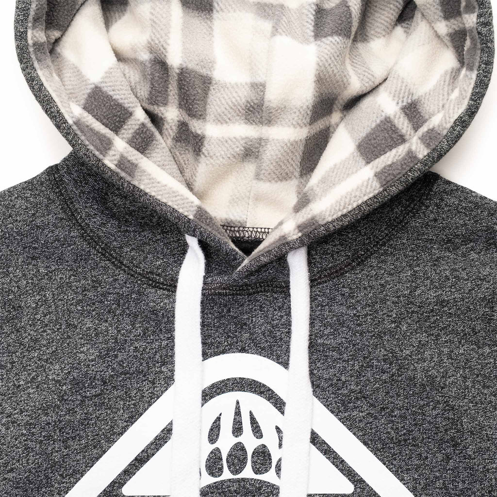 Muskoka Bear Wear – Ladies Vintage Cabin Hoody in Heather Black with White