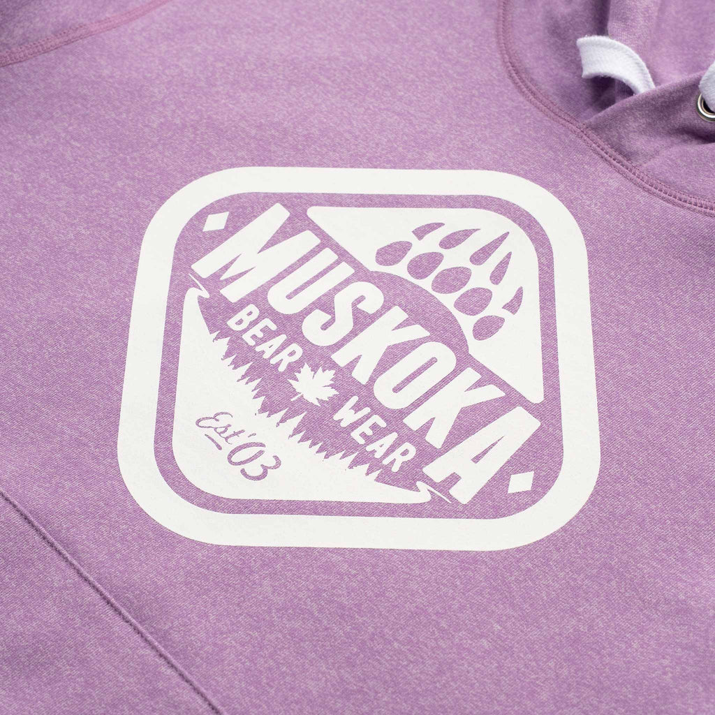 Muskoka Bear Wear – Ladies Vintage Cabin Hoody in Heather Lilac