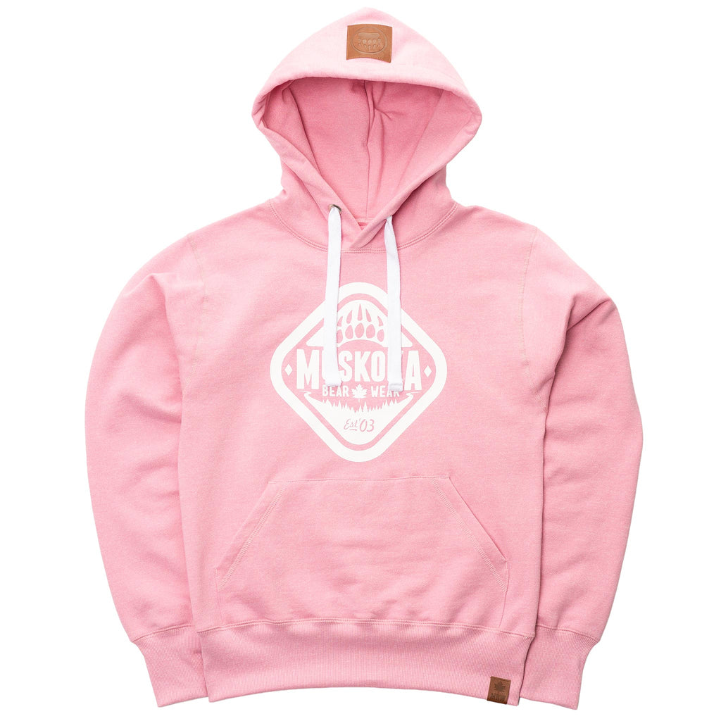 Muskoka Bear Wear – Ladies Vintage Cabin Hoody in Heather Pink
