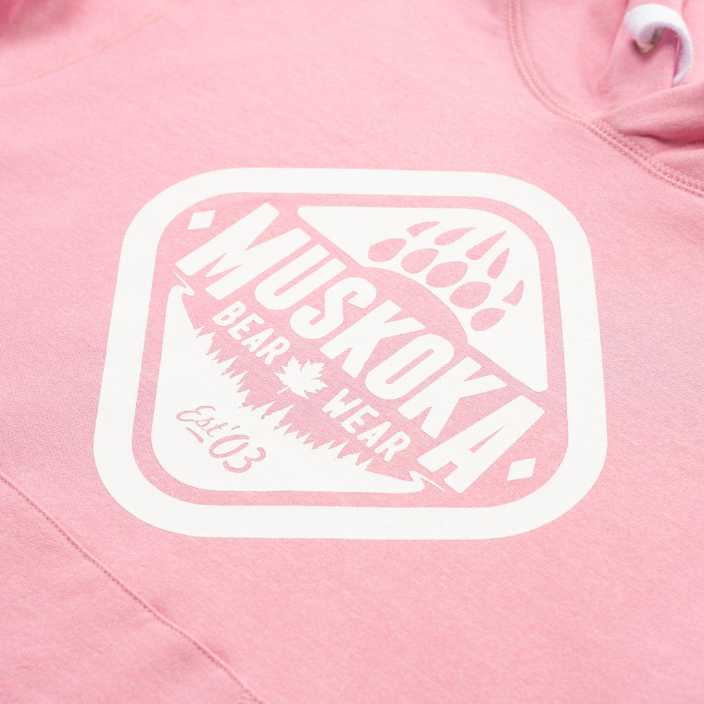 Muskoka Bear Wear – Ladies Vintage Cabin Hoody in Heather Pink