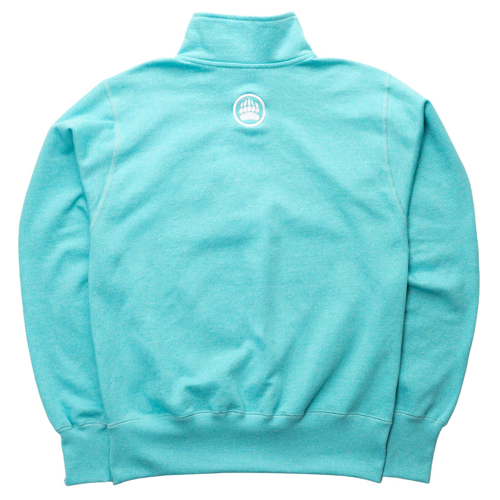 Muskoka Bear Wear – Ladies Vintage Cabin Quarter Zip in Heather Aqua