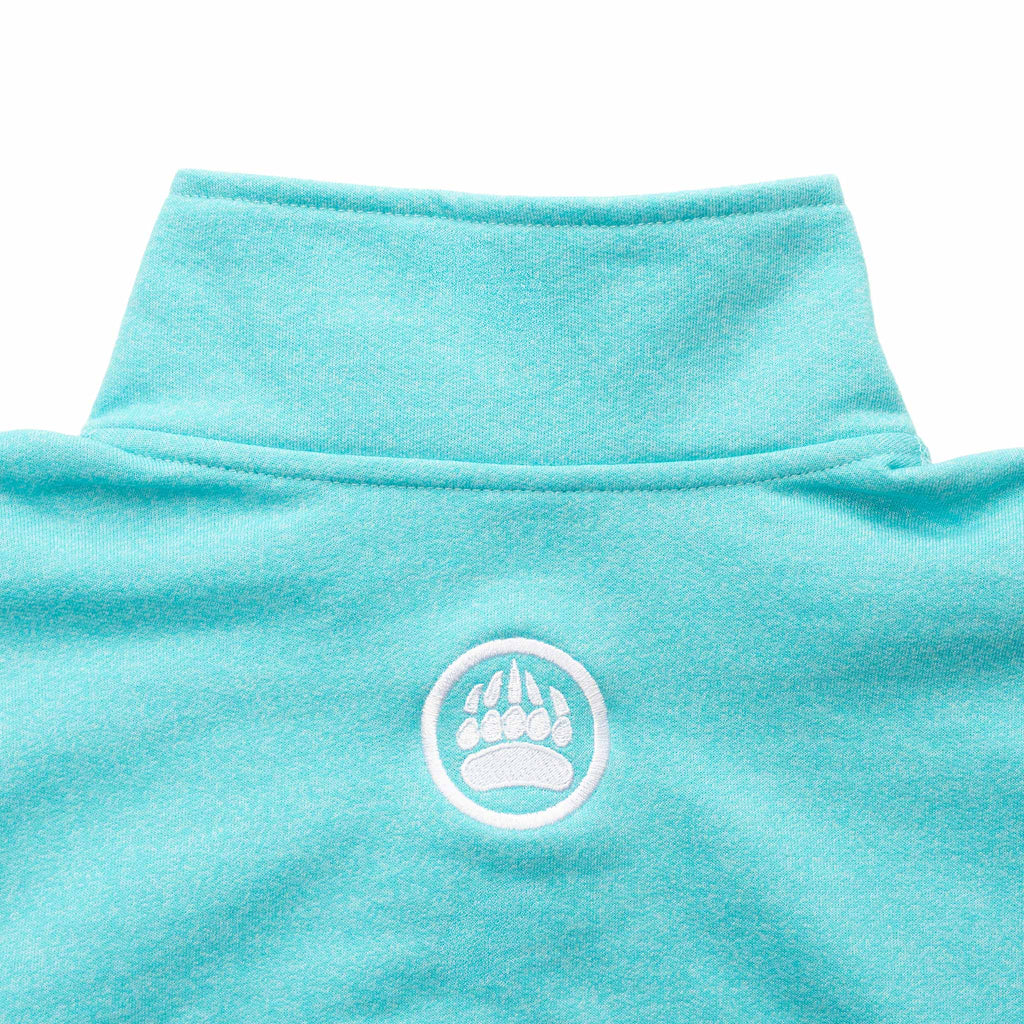Muskoka Bear Wear – Ladies Vintage Cabin Quarter Zip in Heather Aqua