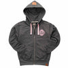 Muskoka Bear Wear – Ladies Vintage Full-Zip Jacket in Heather Black with Pink
