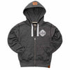 Muskoka Bear Wear – Ladies Vintage Full-Zip Jacket in Heather Black with White