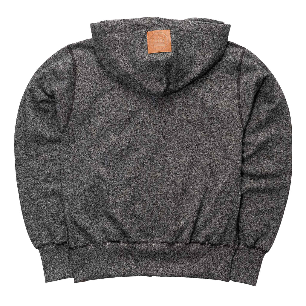 Muskoka Bear Wear – Ladies Vintage Full-Zip Jacket in Heather Black with White